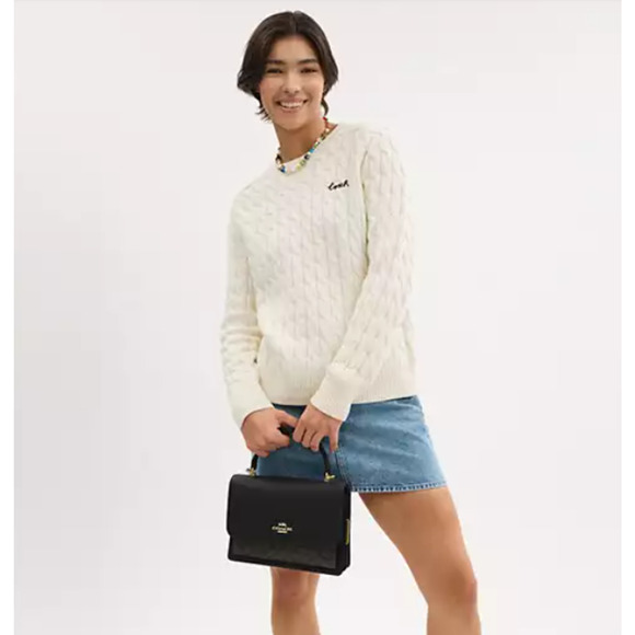 Coach Klare Top Handle Bag In Signature Canvas CY687 Gold/Walnut/Black NWT - Picture 8 of 10